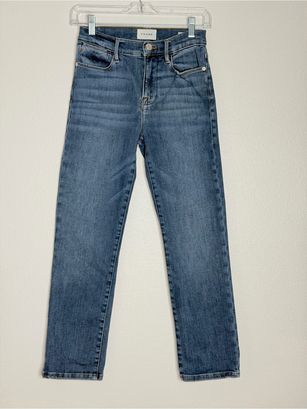 Frame Le High Ankle Straight Leg Jeans Strech Size 25 - Picture 2 of 15
